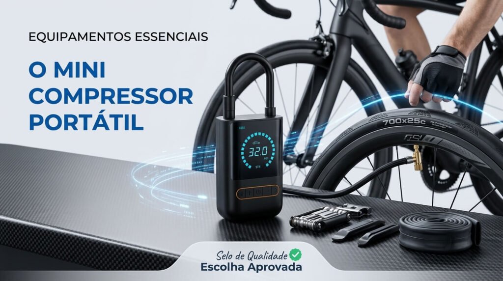 Mini compressor de ar digital portátil sem fio para pneu de bike e acessórios para ciclistas